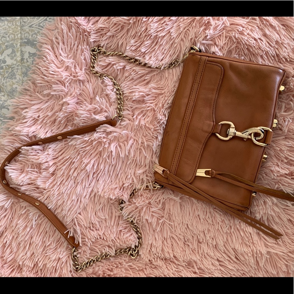 Rebecca Minkoff Tan & Gold Crossbody Bag